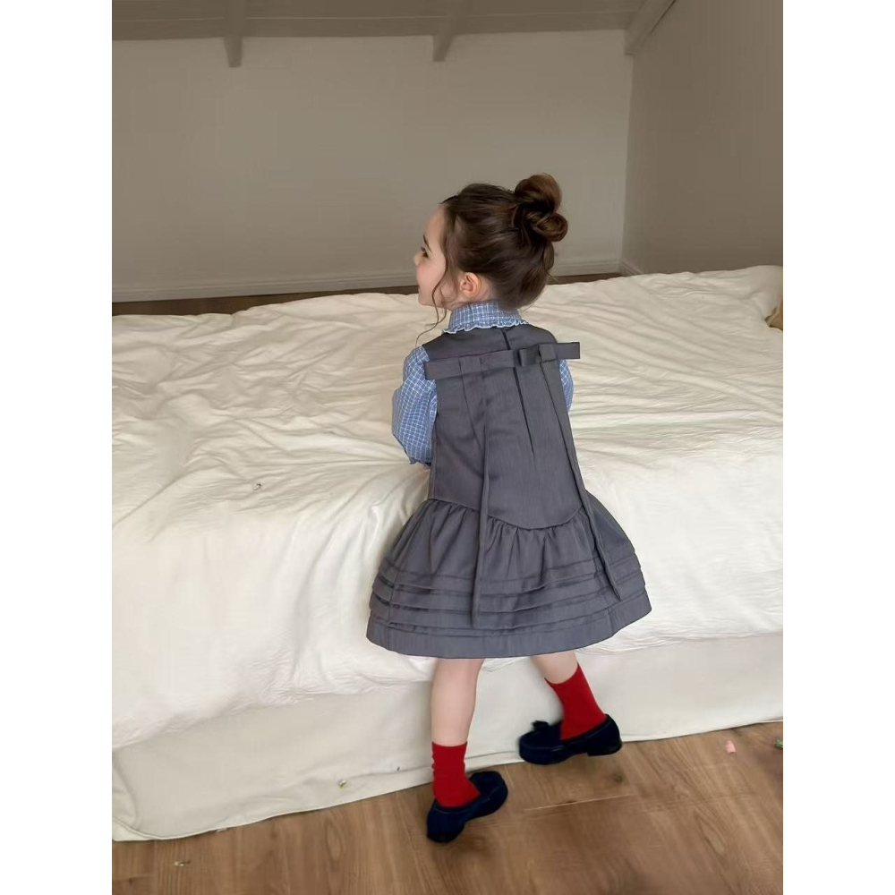 Aiai 上衣 아이아이 봄)블루밍체크블라우스-細節圖4