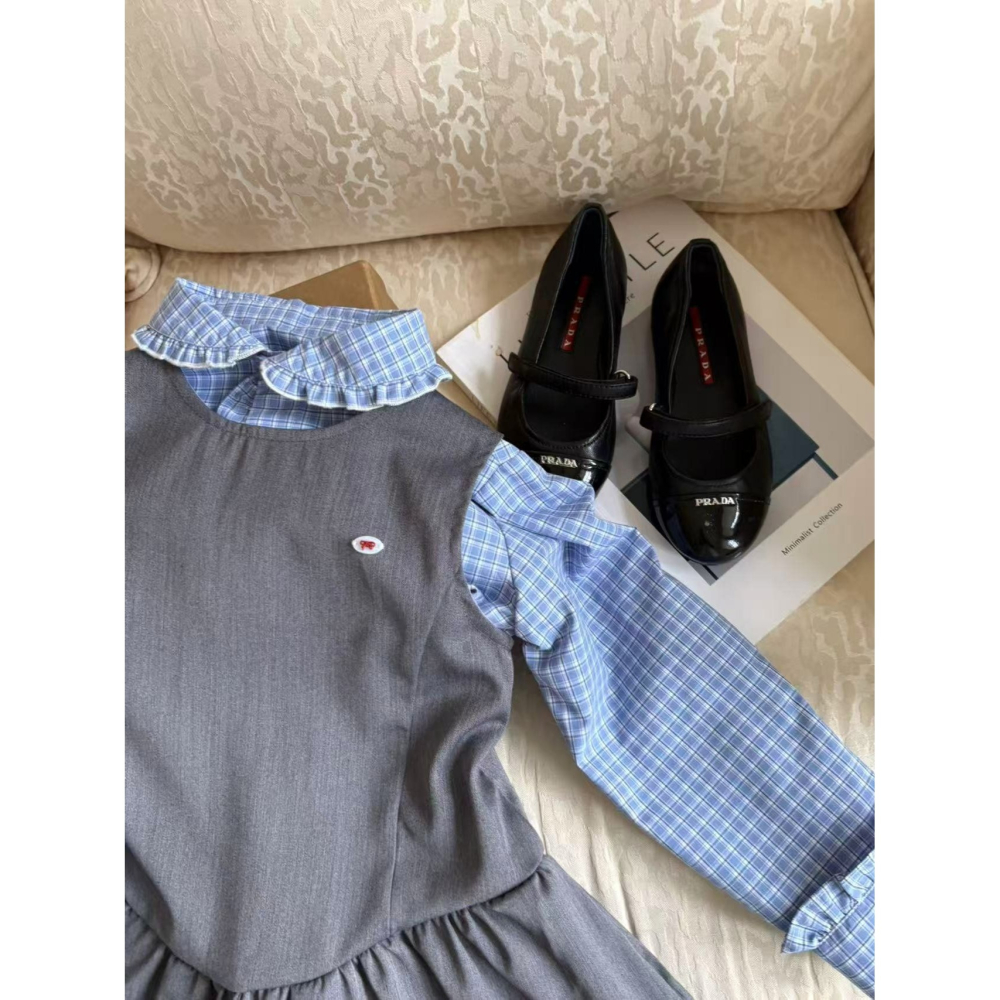 Aiai 上衣 아이아이 봄)블루밍체크블라우스-細節圖7