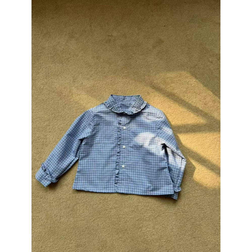 Aiai 上衣 아이아이 봄)블루밍체크블라우스-規格圖9