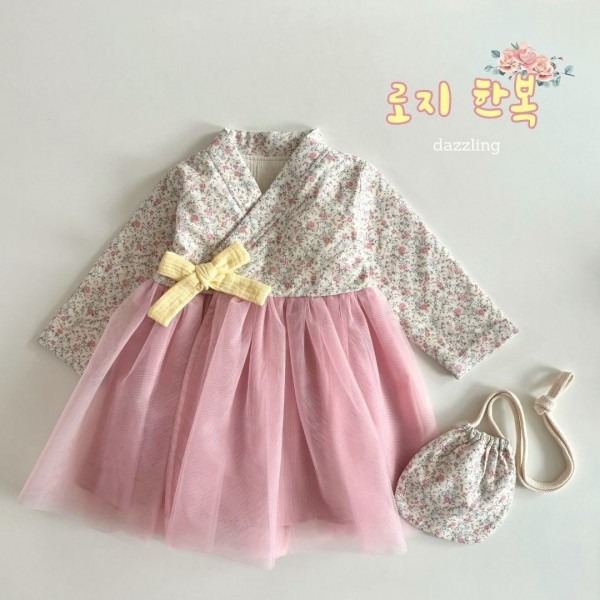 韓國製 春季櫻花韓服套組 (韓服+包包) 로지한복-細節圖3