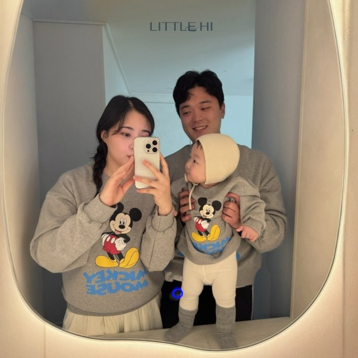 LITTLE HI 上衣 親子裝 리틀하이 클래식미키맨투맨성인-細節圖2