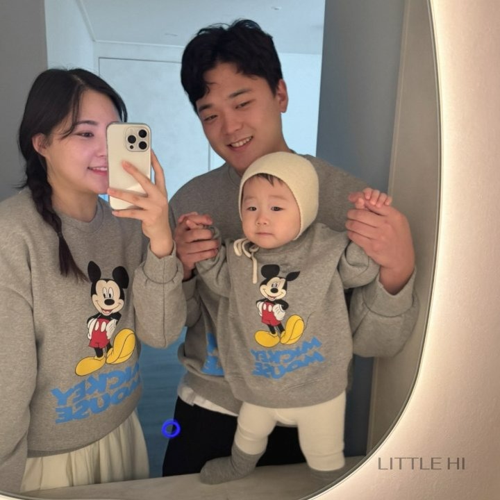 LITTLE HI 上衣 親子裝 리틀하이 클래식미키맨투맨성인-細節圖3