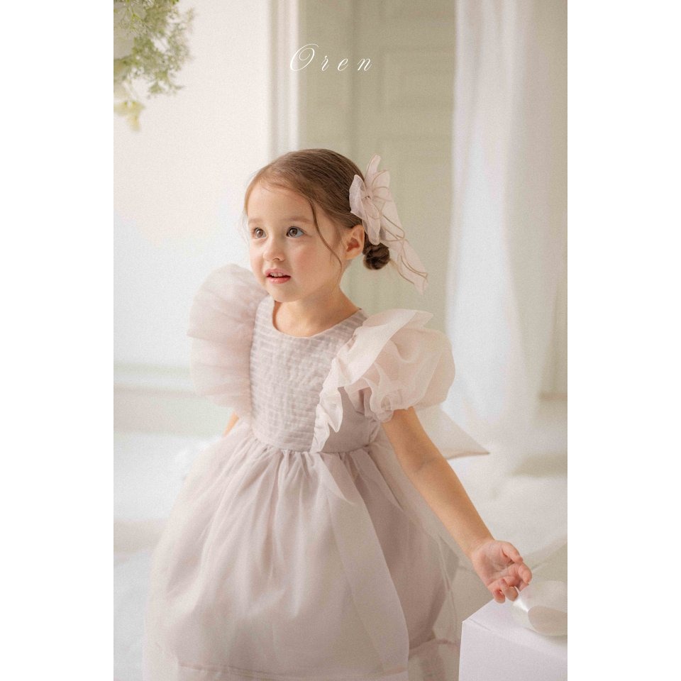 Oren 洋裝 오렌 세레나핀턱오간자원피스키즈-細節圖3