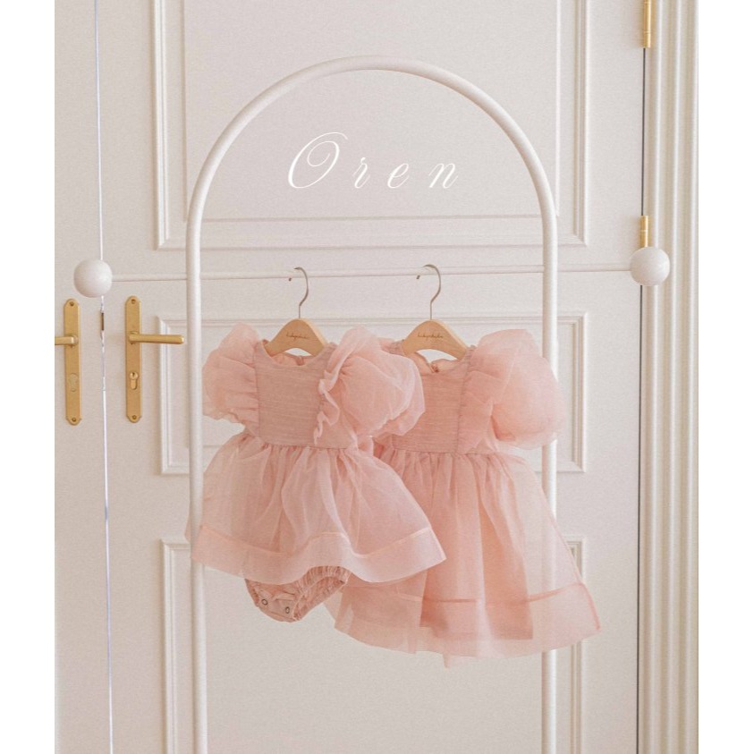 Oren 洋裝 오렌 세레나핀턱오간자원피스키즈-細節圖7