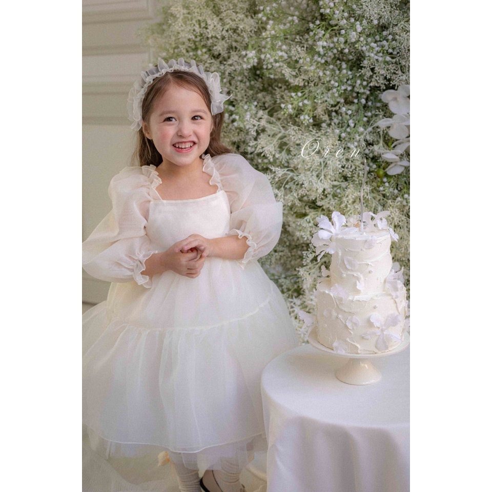 Oren 洋裝 오렌 세린느오간자원피스키즈-細節圖2