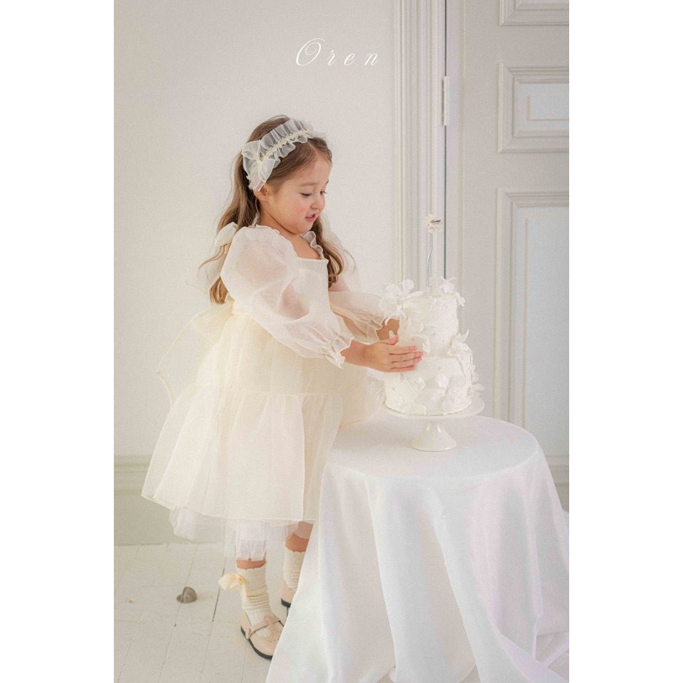 Oren 洋裝 오렌 세린느오간자원피스키즈-細節圖4