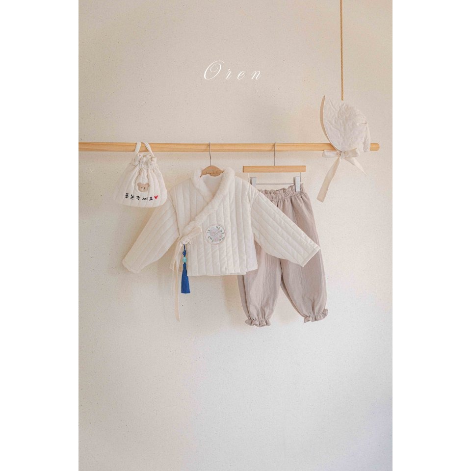 Oren 男寶韓服 上下 오렌 윤슬남아누빔한복키즈-細節圖3