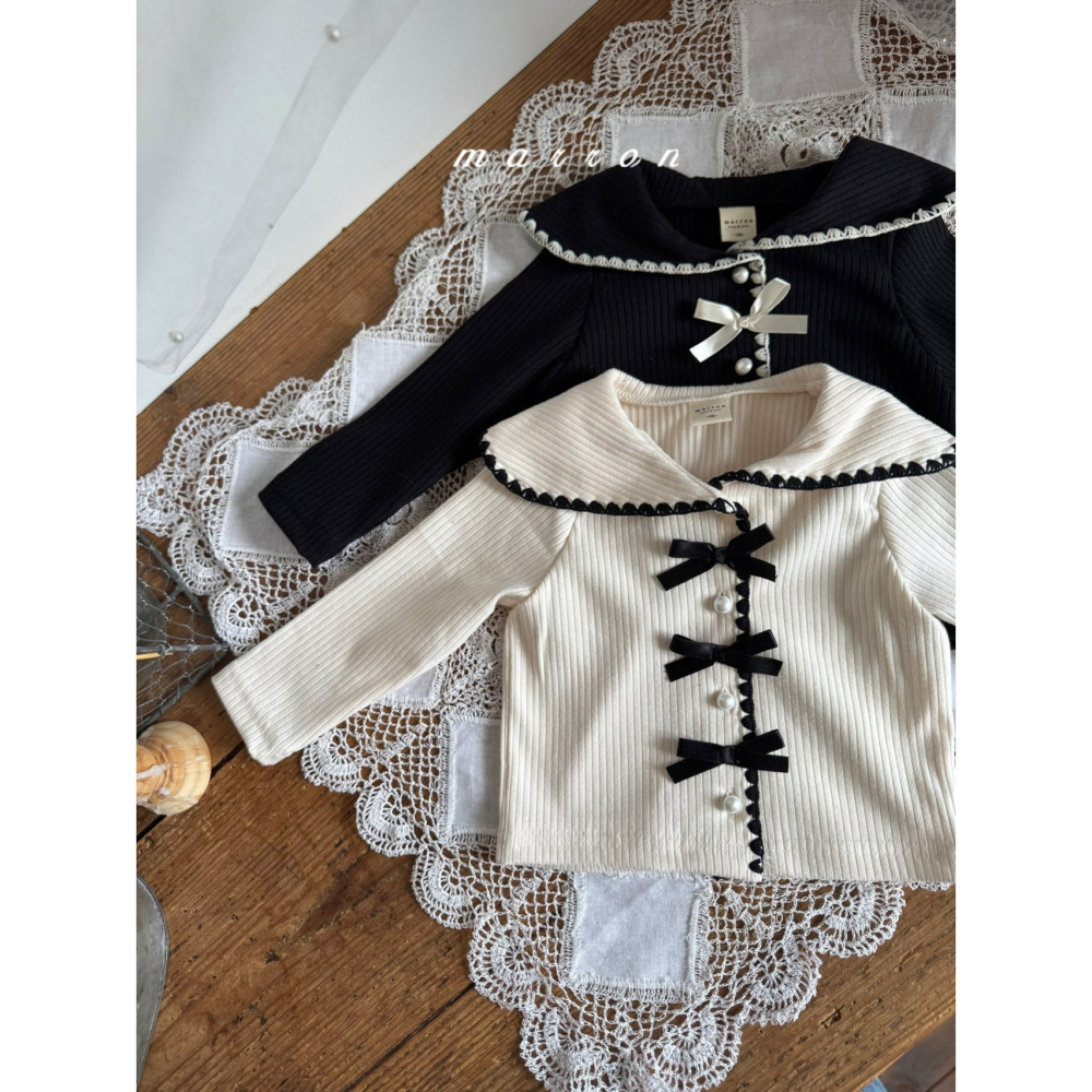 Marron 開襟衫 마론 세라리본가디건-細節圖2