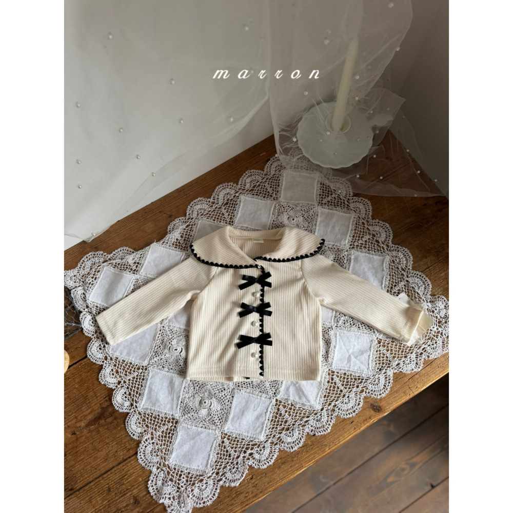 Marron 開襟衫 마론 세라리본가디건-細節圖3