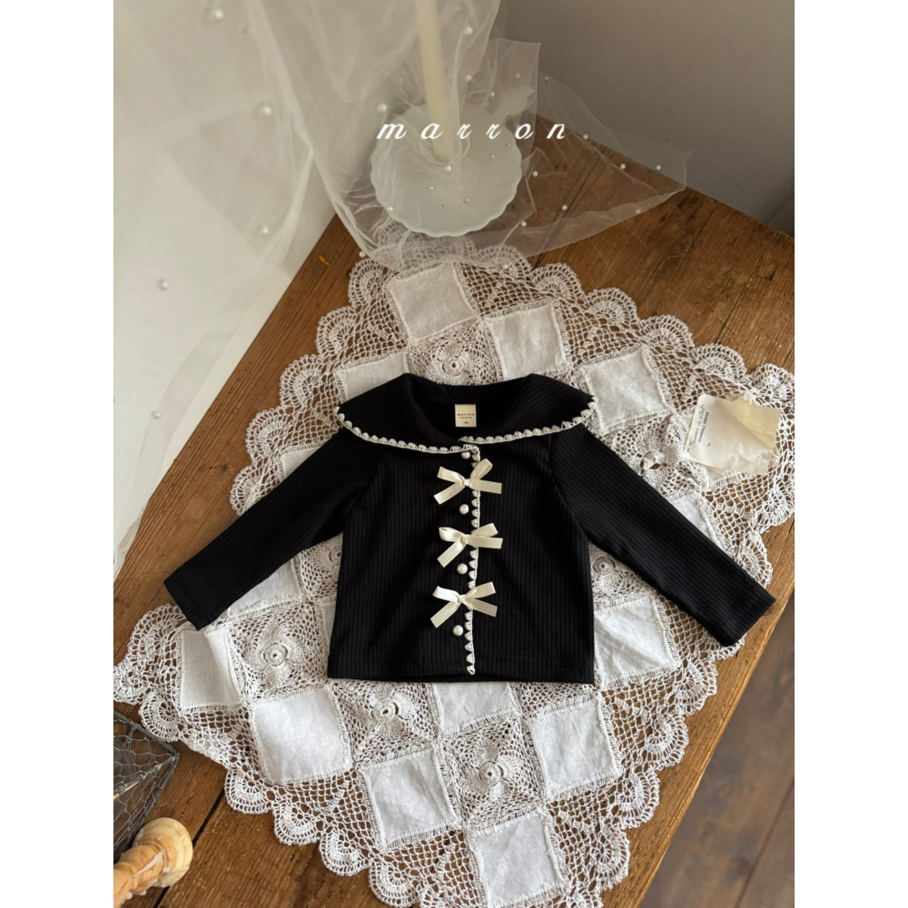 Marron 開襟衫 마론 세라리본가디건-細節圖4