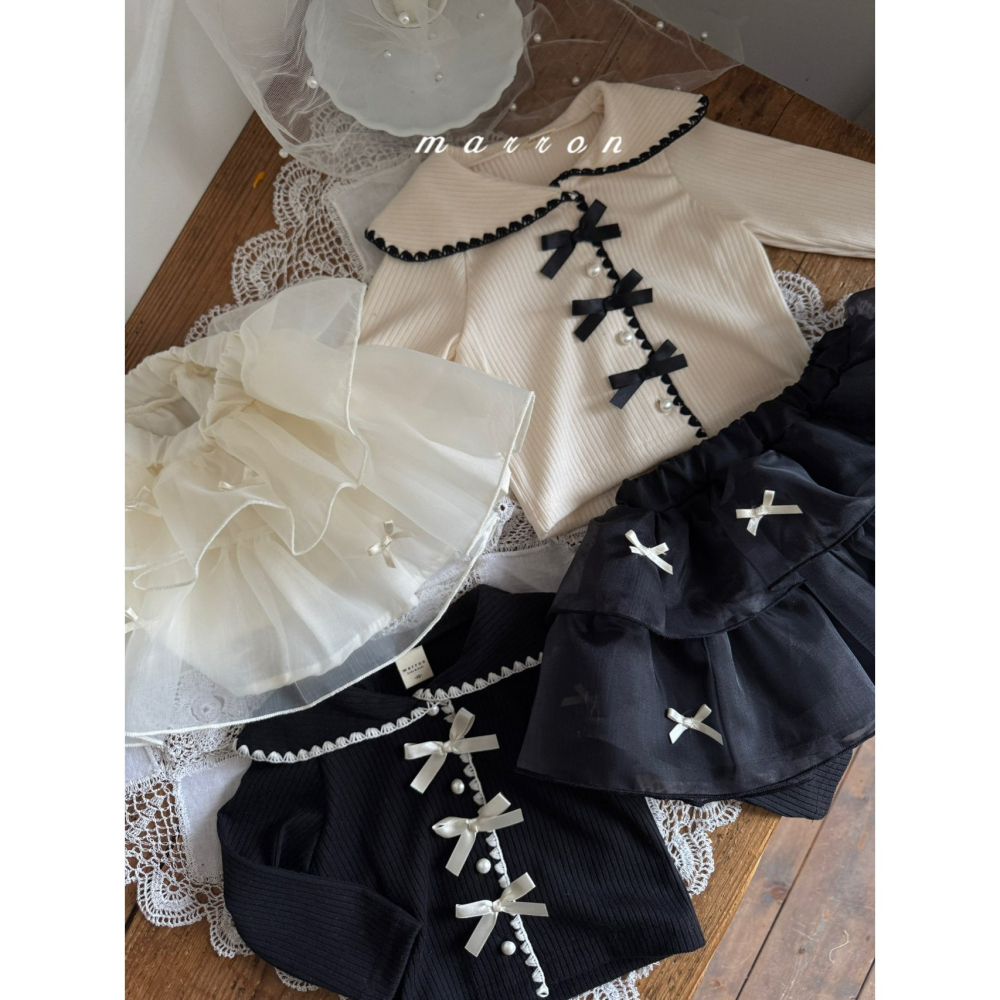 Marron 開襟衫 마론 세라리본가디건-細節圖10