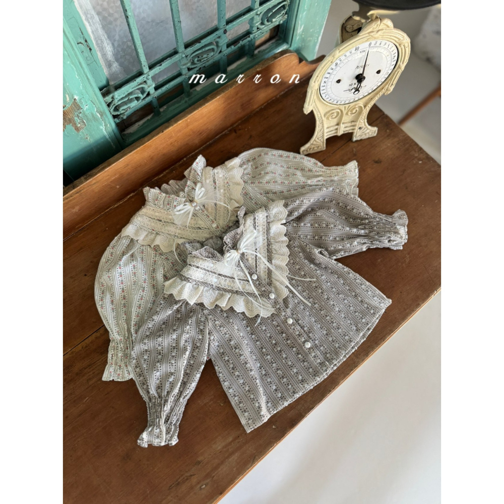 Marron 別針 마론 진주리본브로치-細節圖3