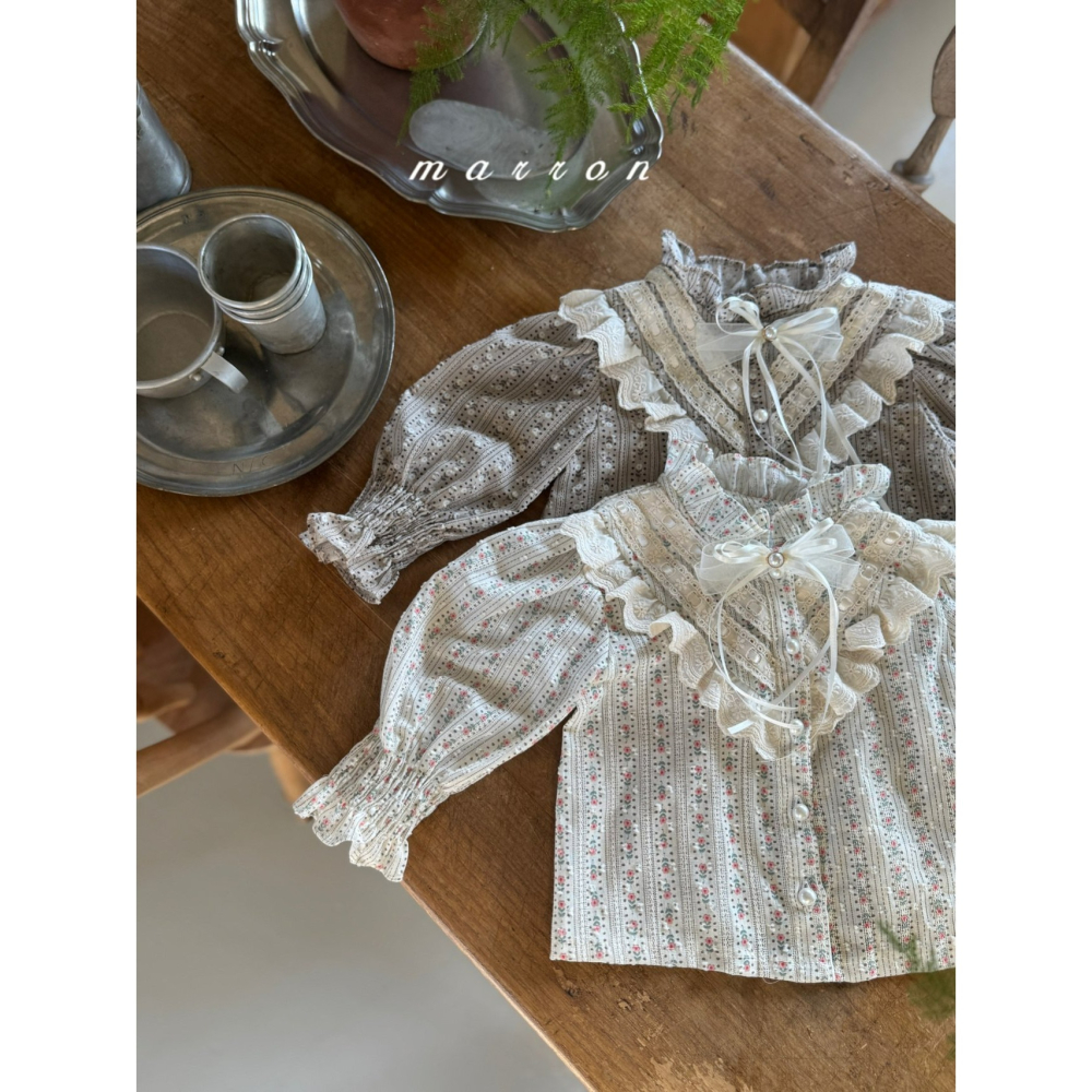 Marron 別針 마론 진주리본브로치-細節圖4