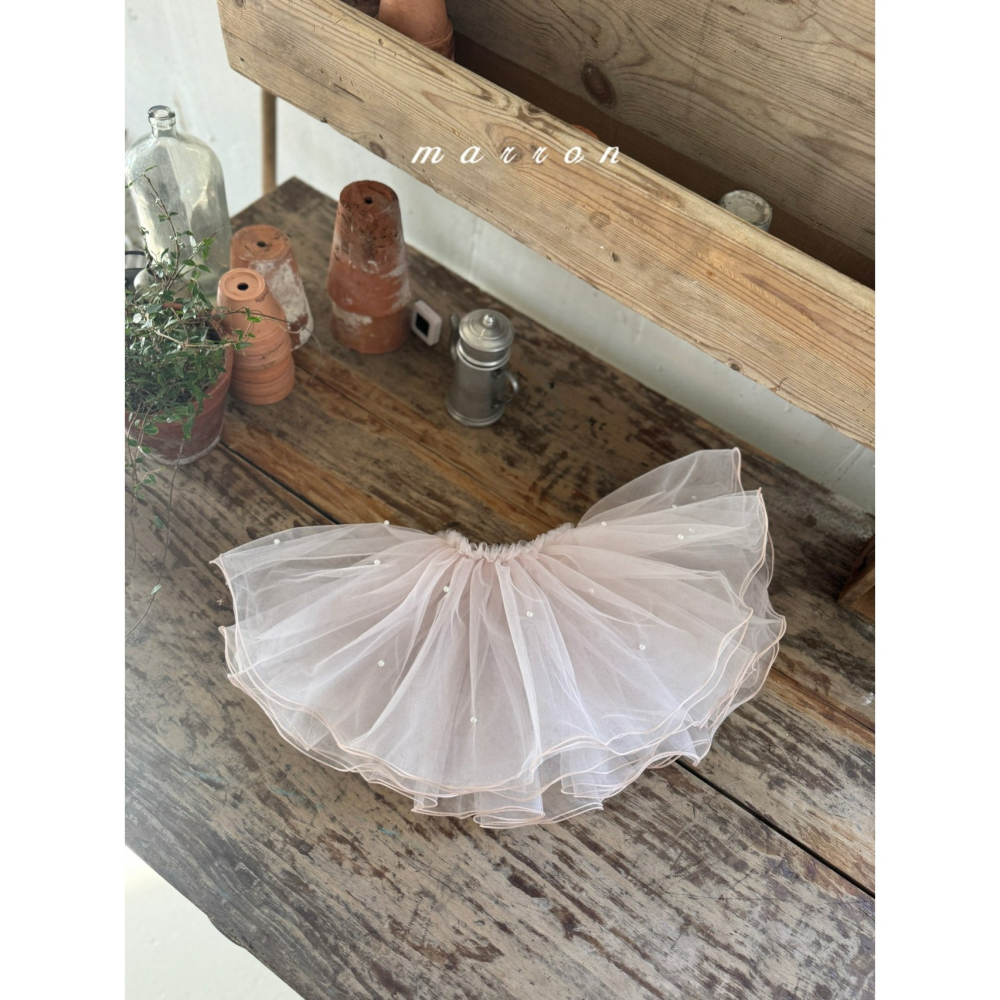 Marron 裙子 마론 진주스커트-細節圖2