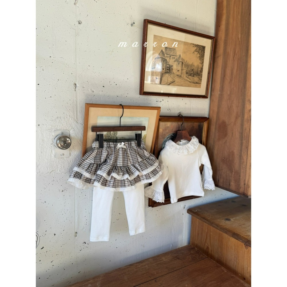 Marron 褲裙 마론 체크튜튜치랭스-細節圖4