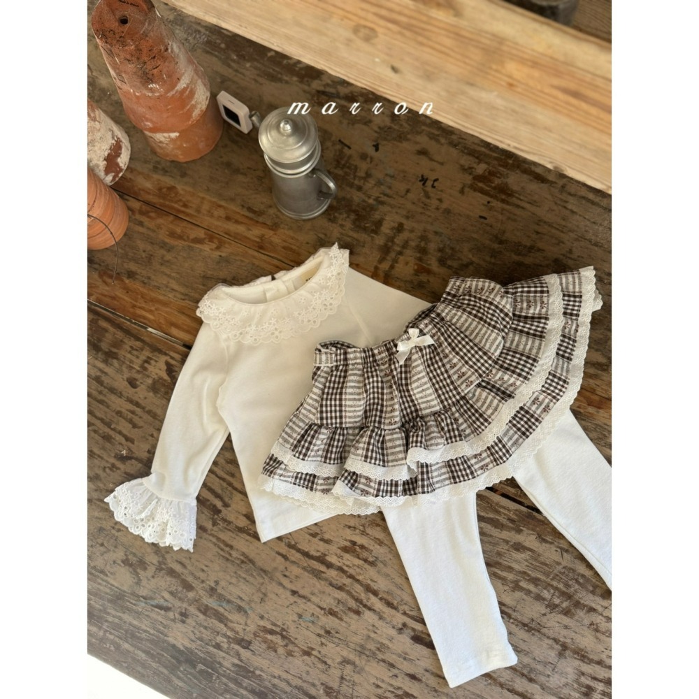 Marron 褲裙 마론 체크튜튜치랭스-細節圖8