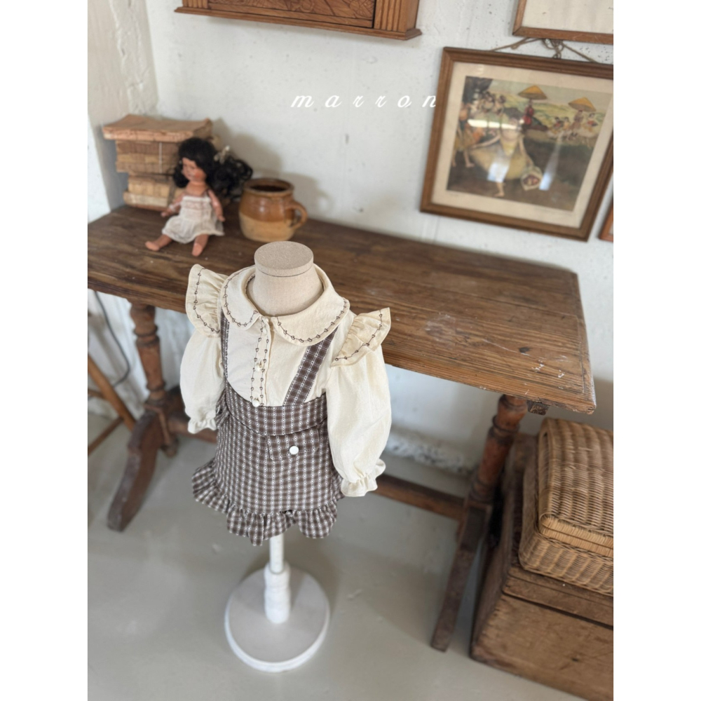 Marron 上衣 마론 하트블라우스-細節圖4