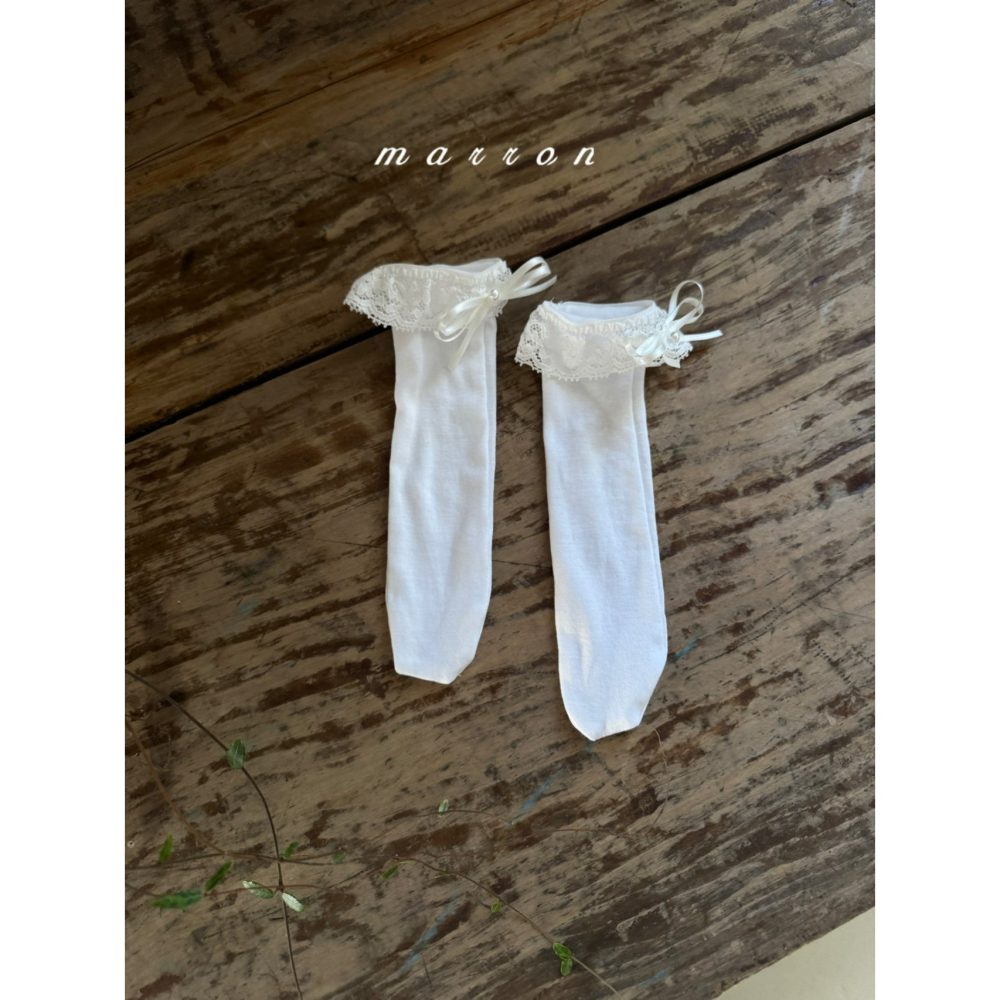 Marron 襪子 마론 리본양말-細節圖3