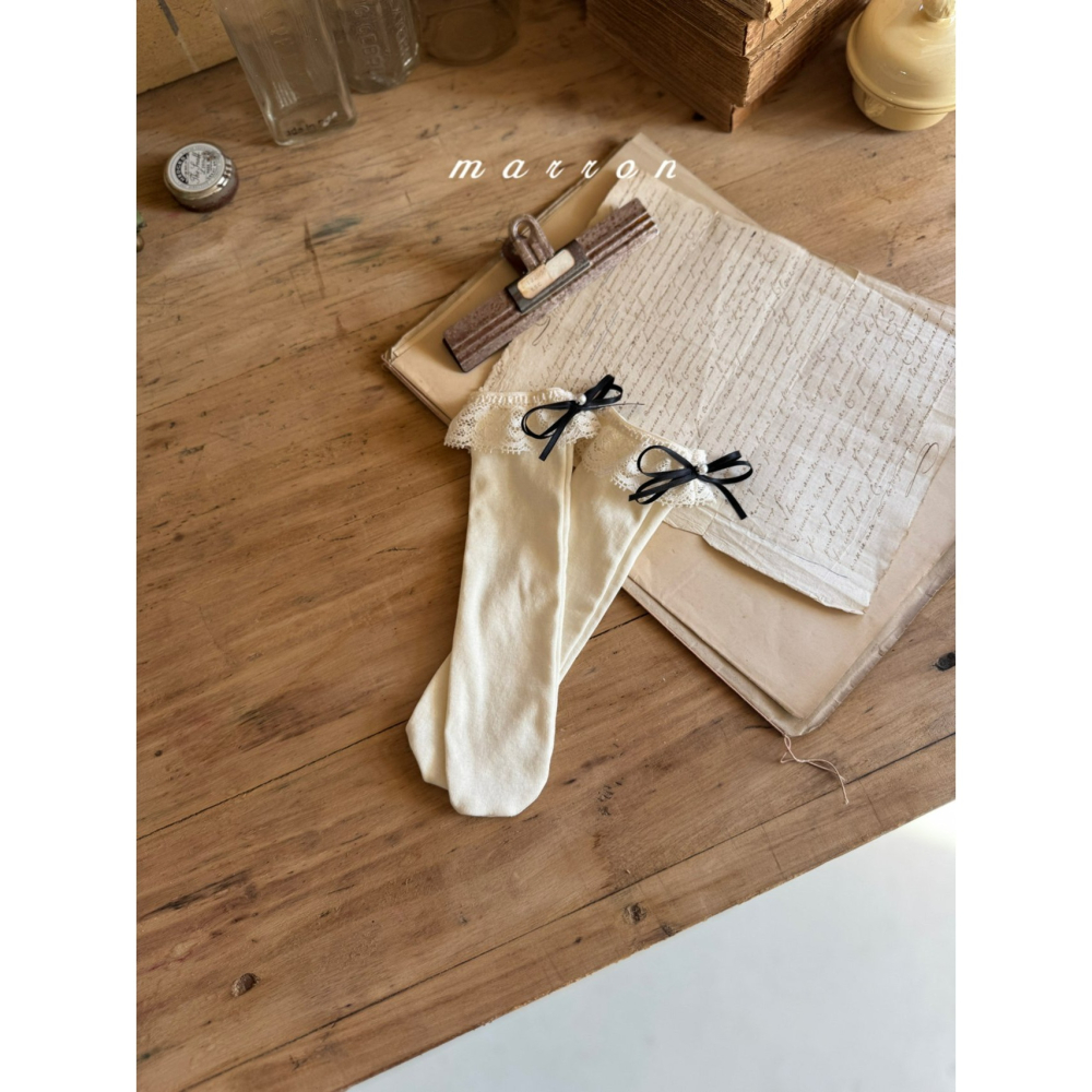 Marron 襪子 마론 리본양말-細節圖6