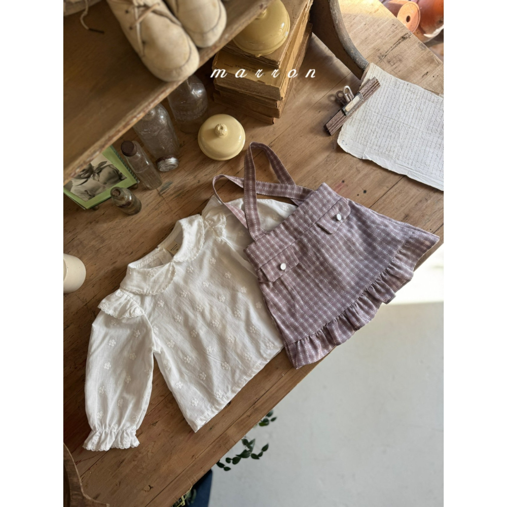 Marron 上衣 마론 별블라우스-細節圖4