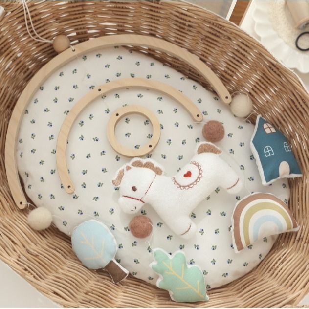 韓國 馬年寶寶木質床鈴 手作DIY 純棉半成品材料包 輕鬆簡單-細節圖4