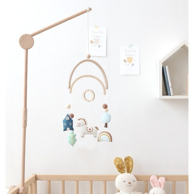 韓國 馬年寶寶木質床鈴 手作DIY 純棉半成品材料包 輕鬆簡單-細節圖7