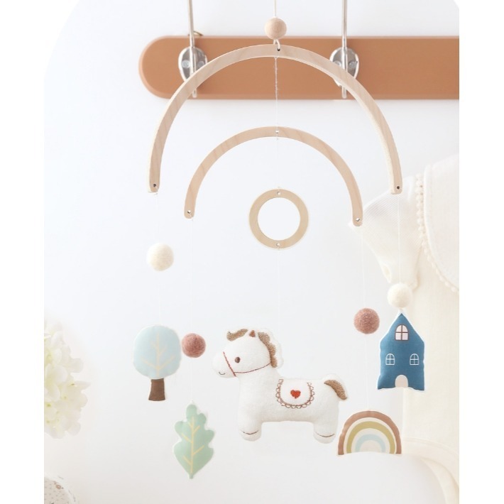 韓國 馬年寶寶木質床鈴 手作DIY 純棉半成品材料包 輕鬆簡單-細節圖11