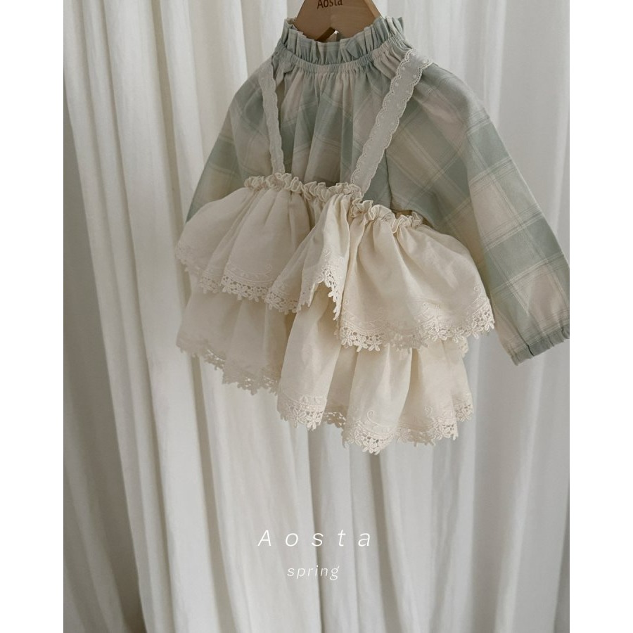 Aosta 上衣 아오스타 레이스캉캉블라우스-細節圖6