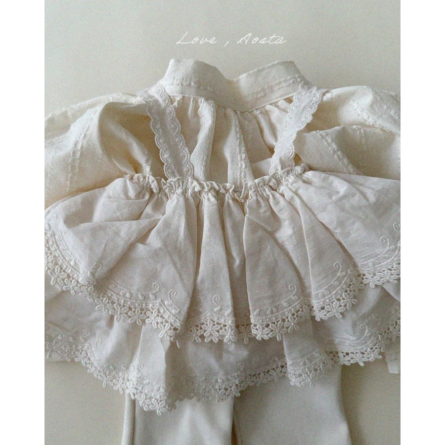 Aosta 上衣 아오스타 레이스캉캉블라우스-細節圖8