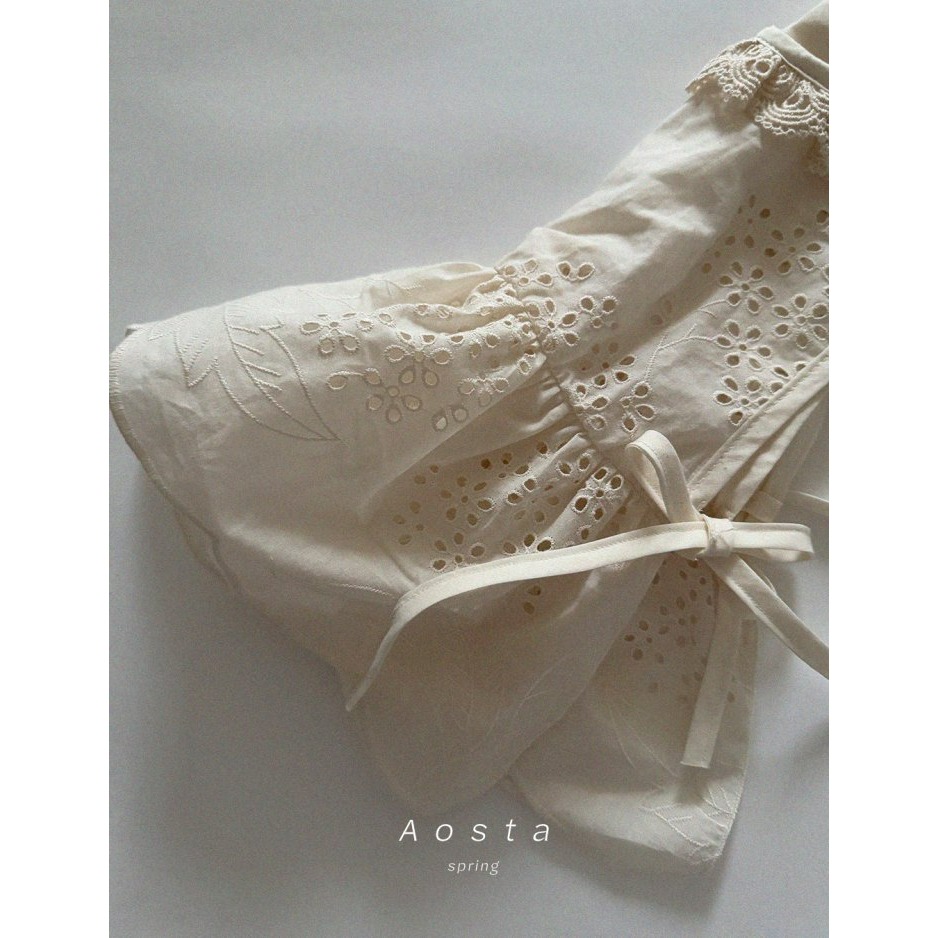 Aosta 上衣 아오스타 레이스코튼블라우스-細節圖4