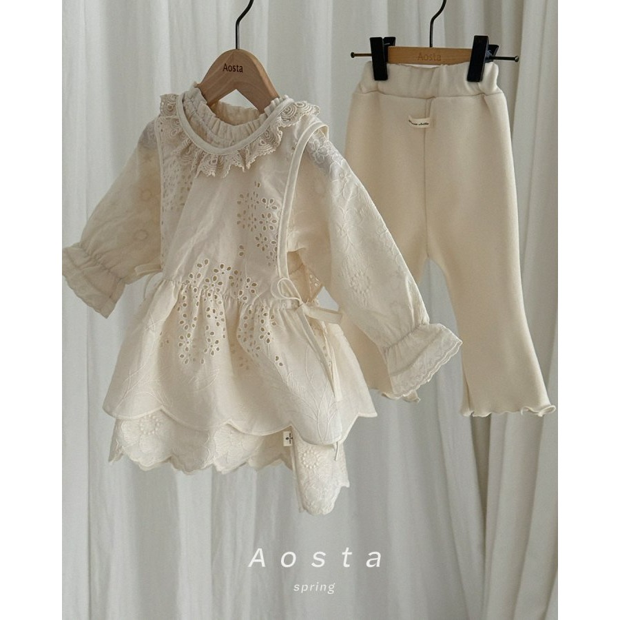 Aosta 上衣 아오스타 레이스코튼블라우스-細節圖6