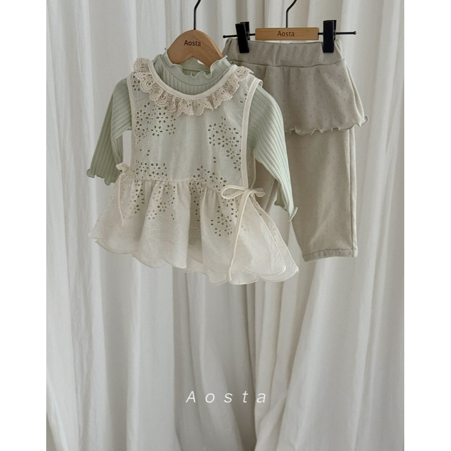 Aosta 上衣 아오스타 레이스코튼블라우스-細節圖9