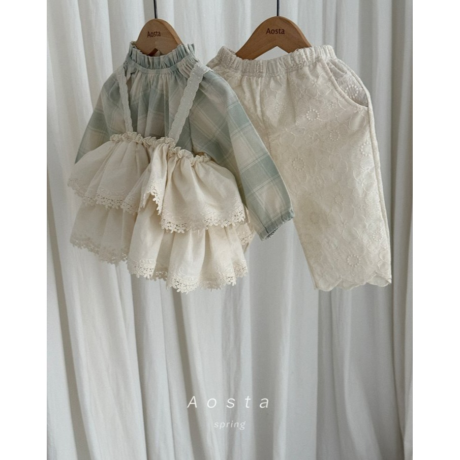 Aosta 上衣 아오스타 르체크블라우스-細節圖11