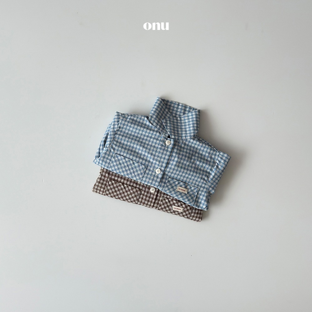 Onu 上衣 오누 체크셔츠-細節圖3