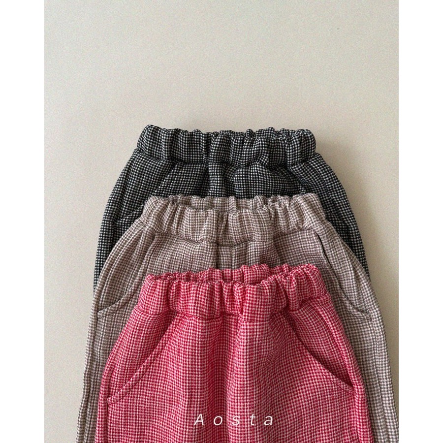 Aosta 褲子 아오스타 체크바지-細節圖2