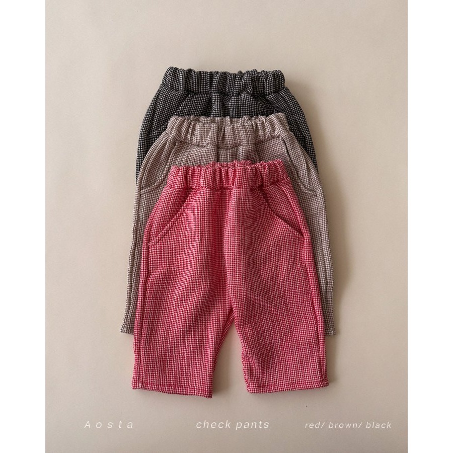 Aosta 褲子 아오스타 체크바지-細節圖3
