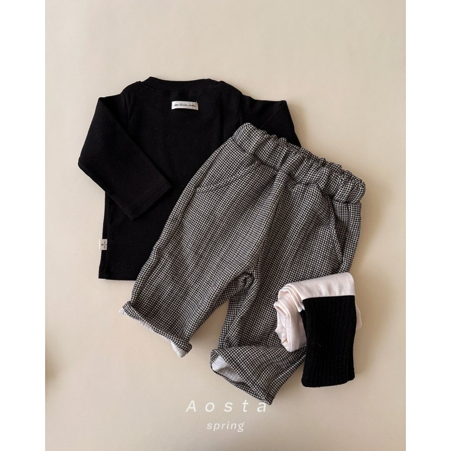 Aosta 褲子 아오스타 체크바지-細節圖4