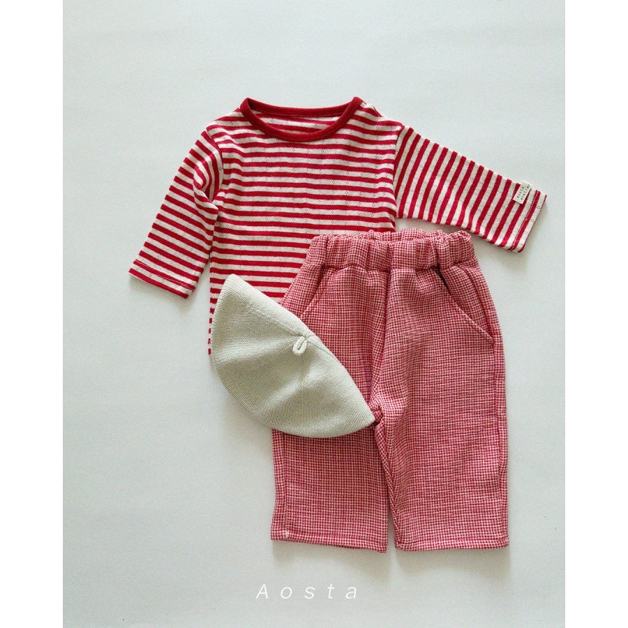 Aosta 褲子 아오스타 체크바지-細節圖5