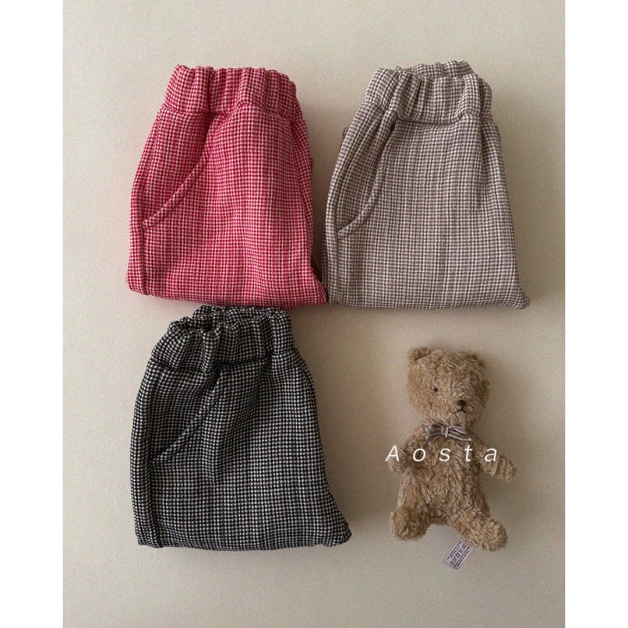 Aosta 褲子 아오스타 체크바지-細節圖6