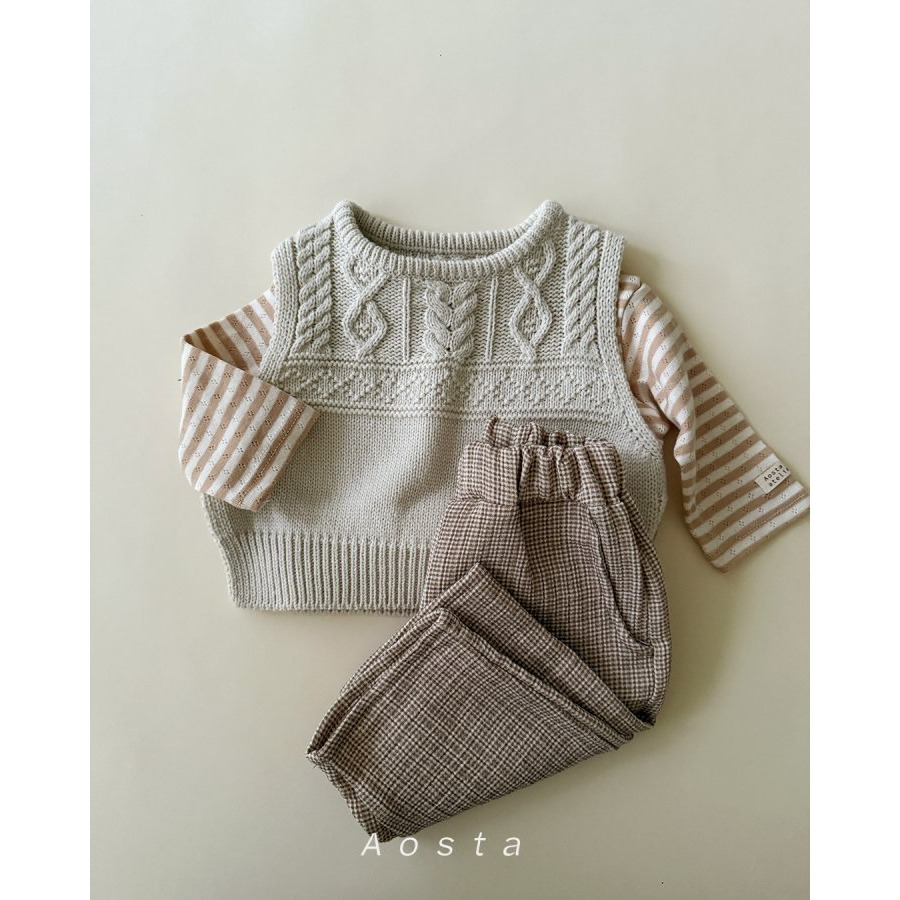 Aosta 褲子 아오스타 체크바지-細節圖8