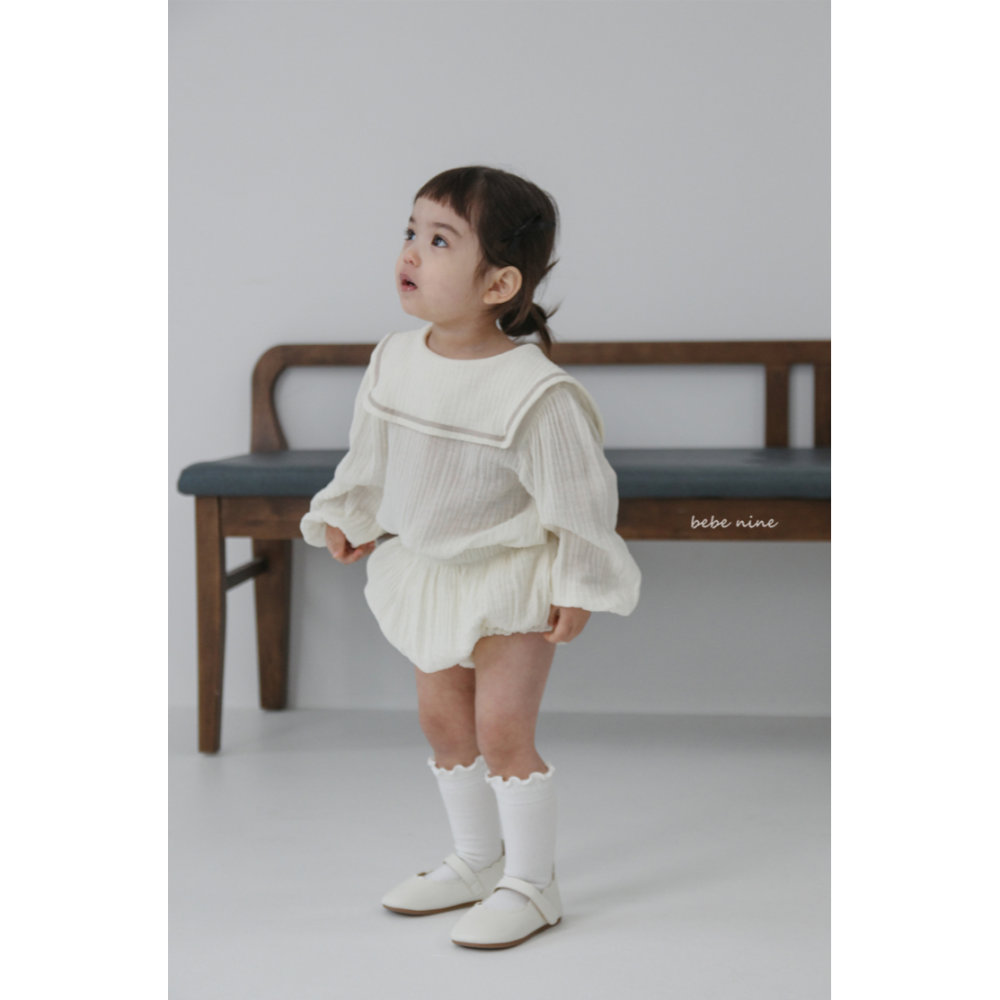 Bebenine 套裝 上衣&屁屁褲 베베나인 스퀘어블루머세트-細節圖6