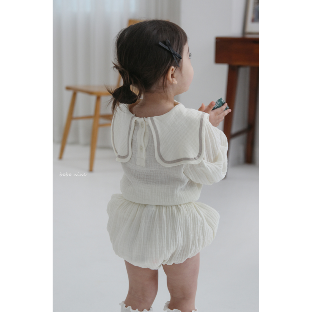 Bebenine 套裝 上衣&屁屁褲 베베나인 스퀘어블루머세트-細節圖7