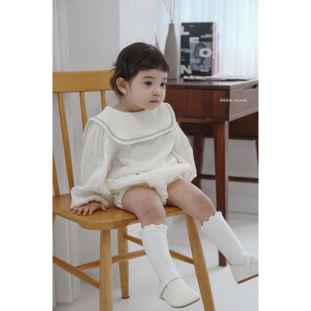 Bebenine 套裝 上衣&屁屁褲 베베나인 스퀘어블루머세트-細節圖8