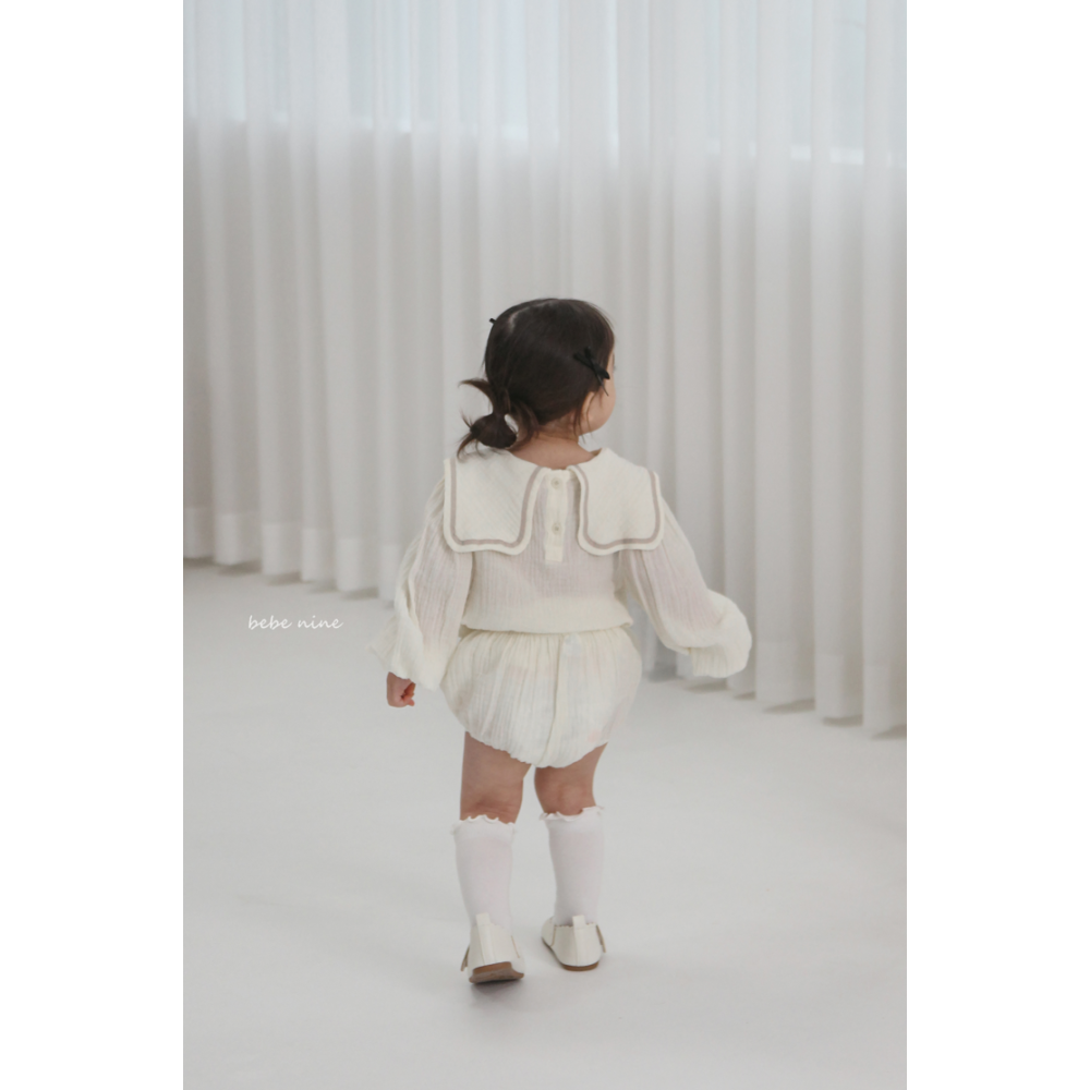 Bebenine 套裝 上衣&屁屁褲 베베나인 스퀘어블루머세트-細節圖10