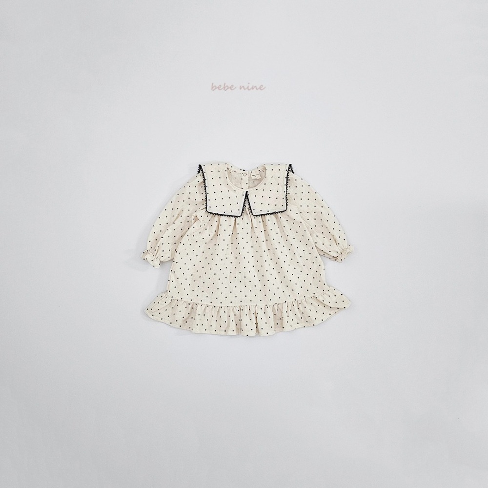 Bebenine 洋裝 베베나인 사각도트프릴원피스-細節圖2