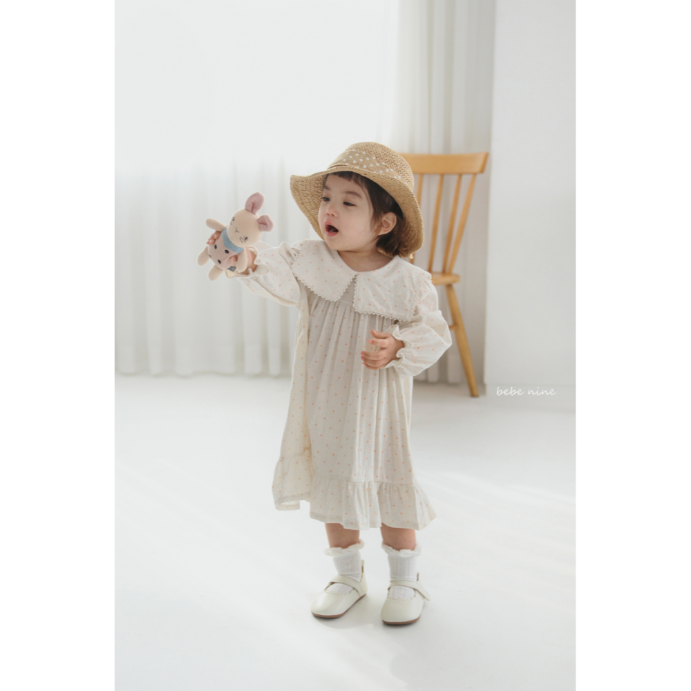 Bebenine 洋裝 베베나인 사각도트프릴원피스-細節圖4