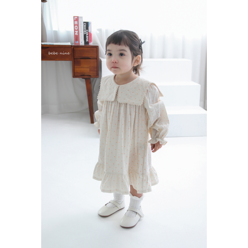 Bebenine 洋裝 베베나인 사각도트프릴원피스-細節圖7