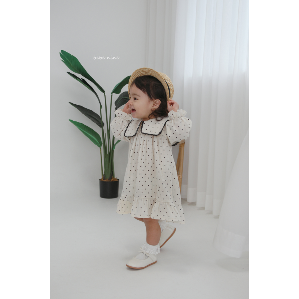 Bebenine 洋裝 베베나인 사각도트프릴원피스-細節圖10