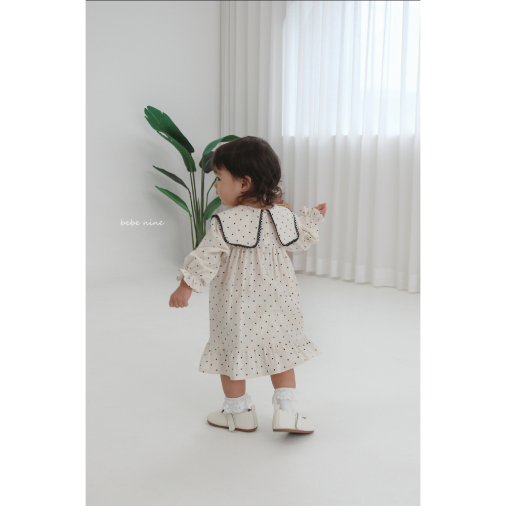 Bebenine 洋裝 베베나인 사각도트프릴원피스-細節圖11