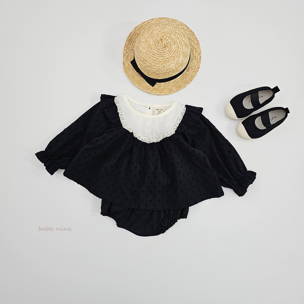 Bebenine 套裝 上衣&屁屁褲 베베나인 셜리블루머세트-細節圖3